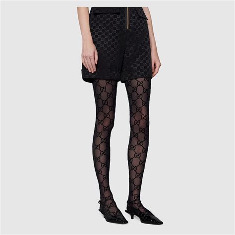 gucci strumpfhose gg schwarz|gucci long sleeve tights.